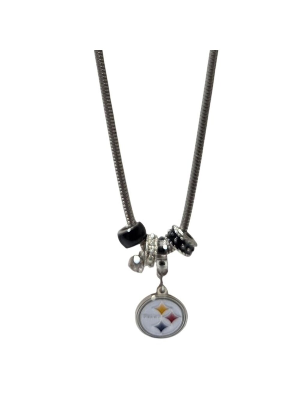 Pittsburgh Steelers Charm Pendant Necklace Beads NFL Football Sports Fan Jewelry